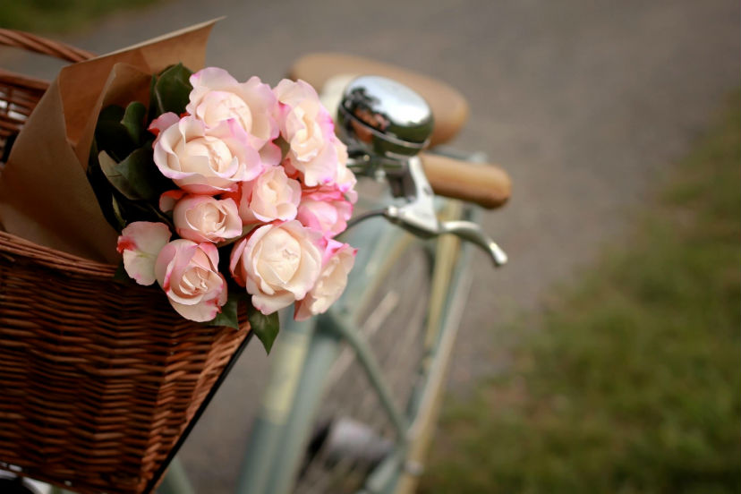 цветы и велосипед, что подарить девушке-велосипедистке