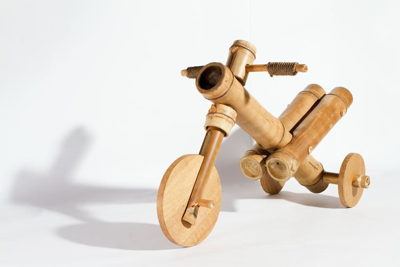 Трехколесный бамбуковый детский велосипед